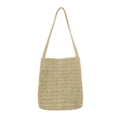 

Fashion Women Solid Color Straw Shoulder Bucket Bag Handbag Tote Storage Pouch