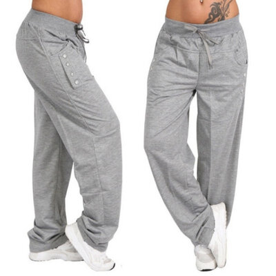 

hot sale explosions spring&autumn women solid color tie casual loose straight trousers