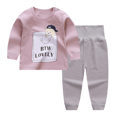 

Toddler Underwear Set Baby Pajamas Set Baby Home Service High Waist Set Spring Autumn New Infant Sleepwear 2pcs Suit 0-3Y