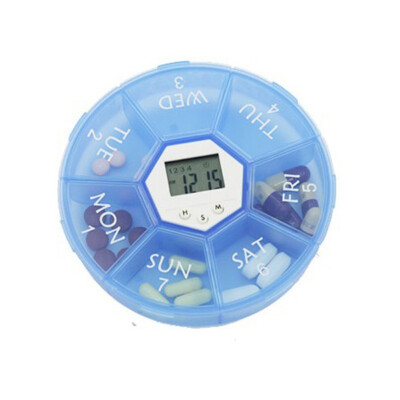 

Electronic Medicine Box With Alarm Clock Reminder Voice Timing Reminder 7 Grid Pill Box