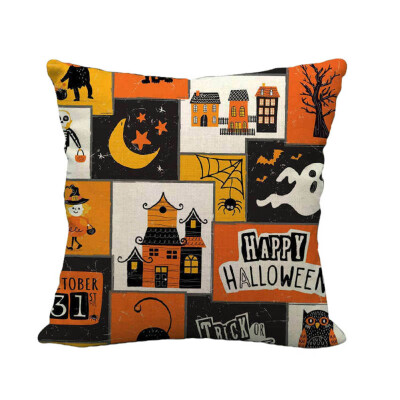 

Halloween Print Cushion Cover Linen Pillow Case Sofa Home Decor Popular