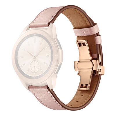 

〖Follure〗Butterfly Buckle Leather Wrist Watch Strap Band For Samsung Active Watch 20mm RG