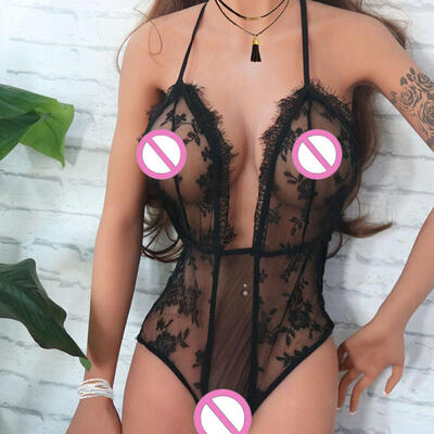 

Deep-V Bodysuits Women Lace Sexy Bodysuit Transparent Black Female Slim Backless Body mujer hot catsuit
