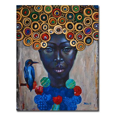 

Canvas Prints Home Decor Canvas Wall Art African Wild-curl Up Hairs Girls Frameless Painting Background Modern Living RoomBedro