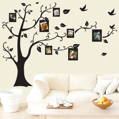 

Fashion DIY Family Photo Tree Bird PVC Wall Decal Family Sticker Mural Art Home Decor