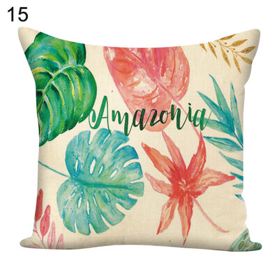 

Letters Flower Green Plants Square Pillow Case Cushion Cover Sofa Bed Car Decor