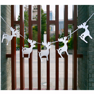 

Tailored Christmas Elk Paper Garlands String Hanging Flag New Year Party Decoration