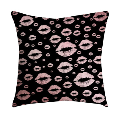 

〖Follure〗Rose Black Gold Cushion Cover Square Pillowcase Home Decoratio