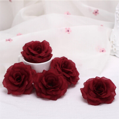 

5pcs Artificial Floral Silk Roses Heads Bulk Flowers 8cm For Wedding Party Prom Home DIY Decor For Mothers Day