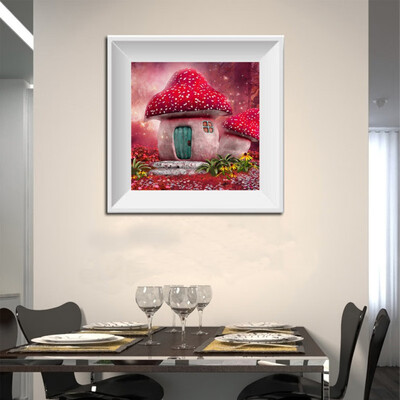 

Household Decor Fashion Innovate DIY Birthday Gift Mushroom House Crystal Paintings