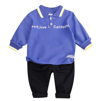 

Toddler Baby Boy Cute Autumn Outfits Long Sleeve Cartoon Letters Print TopTrousers Casual Sets