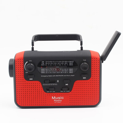 

Multifunction FM Radio FMAMSW Solar Hand Crank Radio TF Card Slot Music Bt Hands-free Call Solar LED Alert Flashlight Emergency