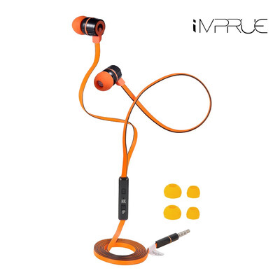 

Imprue 1 meter in-ear headphones sterio earphones wired mobile computer headset with wheat