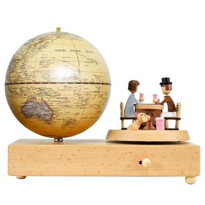

FUN GLOBE 5 inches 13cm music bell World Globe Encountering Desktop Decoration Office Supplies Holiday Gift antique style