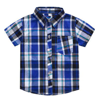 

Baby Boy Clothes Summer Baby Boys Short Sleeve Plaid Print T-Shirts Kids Tops Tees Shirts Casual Blouse