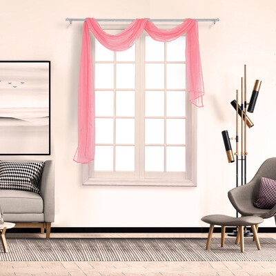 

Toponeto 1Pcs Voile Curtain Swags All Colours Pelmet Valance Net Curtains Voile Swag