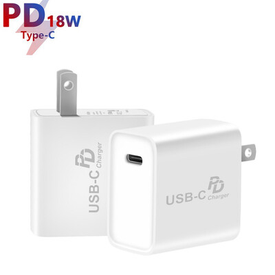

USB Charger 18W PD Fast Charge Type C PD Chargers for iPhone X  XR Portable Phone Charger for Huawei Samsung US Plug Adapter