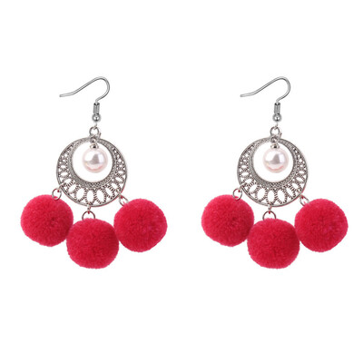 

Fashion Women Pearl Earrings Exaggerated Retro Hollow Round Ball Earrings