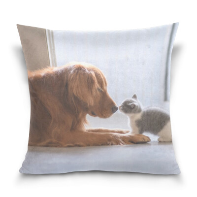 

ALAZA Throw Pillow Case Decorative Pillow Covers 16 X 16 inch The Golden Retriever Pattern Pillowcase