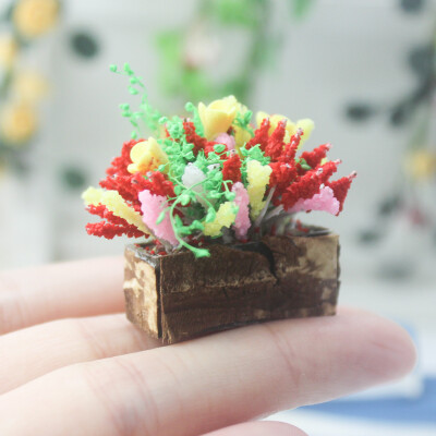 

YIWULA112 16 Dollhouse Miniature Scene Mode Potted Plant Pretend Play Toy