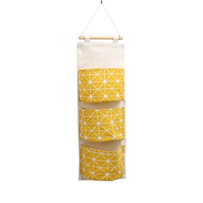 

Home Use Wall-Mounted Organizer Water-Resistant Cotton-Flax Hanging Bag Kitchen Living Room Bathroom Socks Sundries Storage Bag