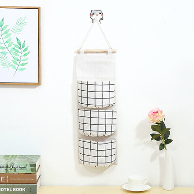 

Grid double-sided hanging bag wall non-woven storage hanging bag underwear sorting bag