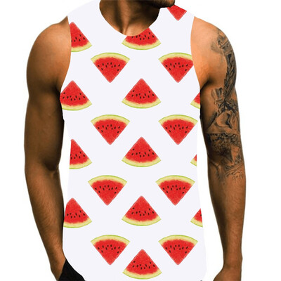 

Toponeto Mens Summer Fashion 3D Printed Sleeveless Top Leisure Sports Vest Blouse Top