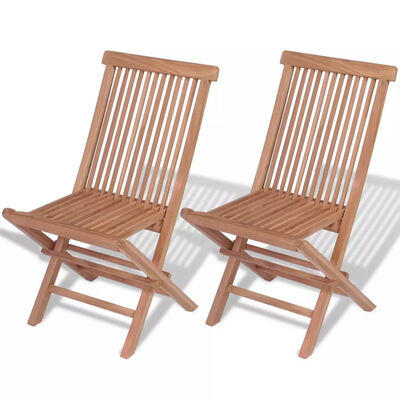 

Folding Garden Chairs 2 pcs Solid Teak Wood