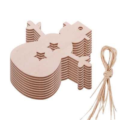 

10 Pcs Bird Wooden Bauble With Holes Natural Wood DIY Craft Christmas Ornaments Hanging Decorations