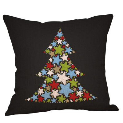 

Tailored Christmas Pillow Case Glitter Cotton Linen Sofa Throw Cushion Cover Home Decor