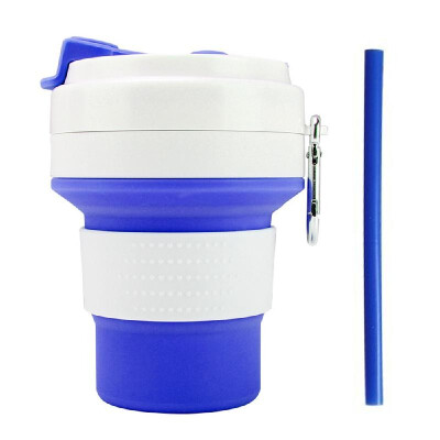 

Portable Silicone Travel Cup Foldable Cup with Straw for Outdoor Camping Travel Office BPA Free 350ml118OZ