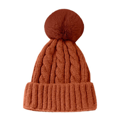 

Winter Warm Fashion Stylish Kids Mom Cotton Family Matching Outfit Knitting Beanies Hats Knitted Wool Cap