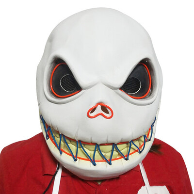 

Siaonvr Shark Style Mask Melting Face Adult Latex Costume Halloween Scary LED Mask