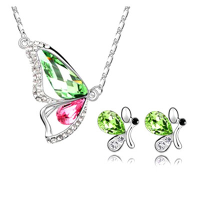 

Fashion Jewelry Butterfly Jewelry Sets Necklace Earrings Crystal Set