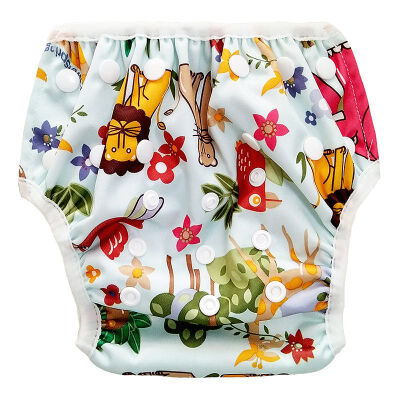 

Washable Baby Cloth Diaper Cover Waterproof Cartoon Baby Diapers Reusable Cloth Nappy Suit Adjustable