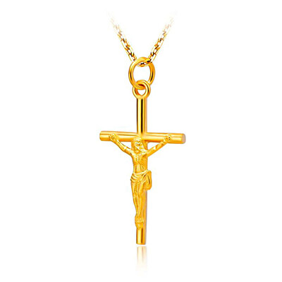 

18K Gold Plated Men Fashion Stainless Steel Cross Pendants Necklace Jewelry Gifts