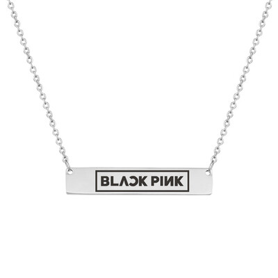 

KPOP BLACKPINK Stainless Steel Letters Lettering Pendant Necklace Boys Girls Summer Necklace JENNIE JISOO LISA ROSÉ Gifts for Fans