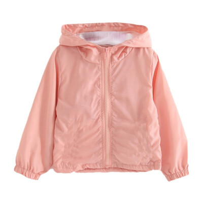 

Baby Girl Jackets&Coat Spring Autumn Solid Hooded Windbreaker Baby Girl Coat Childrens Clothing Sports Coat Clothes