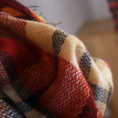 

Women Fashion Triangular Large Winter Soft Scarf Warm Cozy Blanket Stylish Oversized Plaid Shawl Cape