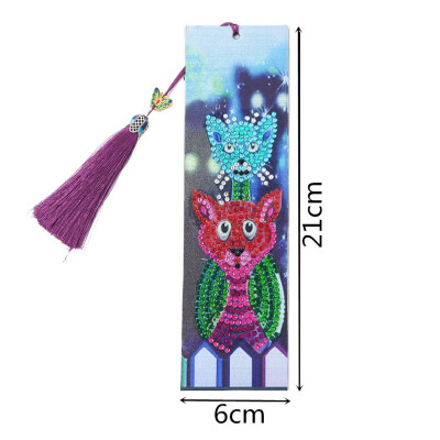 

5D DIY Diamond Painting Leather Bookmark Making Kit Special Shaped Diamond Covered With Tassel Pendant For Adults Kids