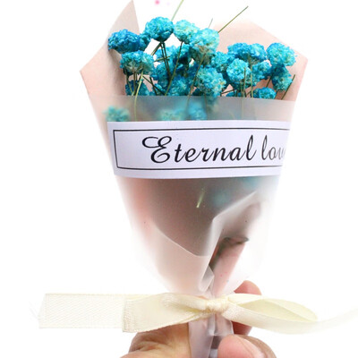 

Small fresh starry handmade dried flowers gifts shooting props Christmas holiday gift bouquet with hands ceremony