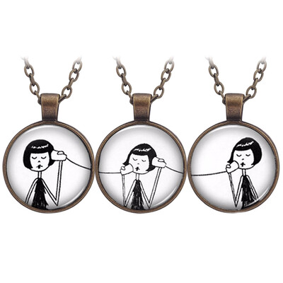 

3 PcsSet Girl Phone Call Connector Pendant Necklace BFF Best Friend Jewelry Friendship Gift For Sisters