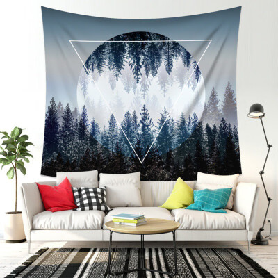 

Forest Trees Fabric Wall Hanging Tapestry Decor Polyester Curtains Long Beach Blanket For Living Room