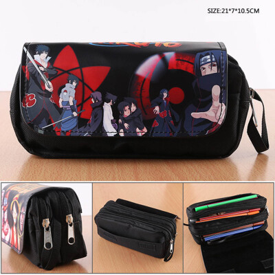 

lunanana Naruto Shippuden Pencil Case Japanese Anime Big Capacity Storage Bag Holder Stationery Organizer for Student Office