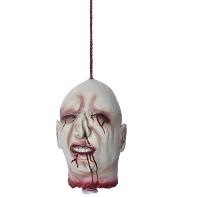 

New Hot Halloween Cut Off Screaming Head On Chain Halloween Haunted House Scary Props Party Holiday DIY Decorations