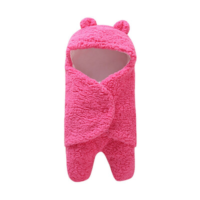 

Cute Cartoon Newborn Baby Short Plush Blanket Swaddle Wrap Soft Short Plush Blanket Photography Prop