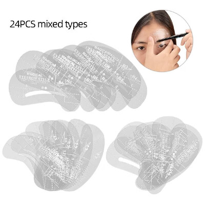 

24pcs Eyebrow Shaping Stencil Grooming Kit Eyebrow Card Makeup Tool Thrush Card