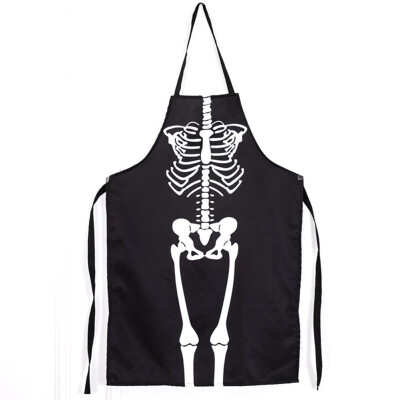 

Halloween Horror Apron Funny Scary Adult Skeleton Printing Home BBQ Apron