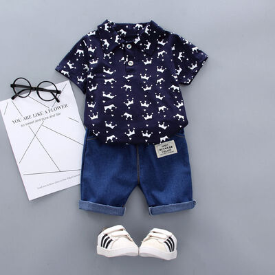 

Summer Baby Boy Clothes Floral Print Short Sleeve Shirt Blouse Shorts Casual Outfits Clothes
