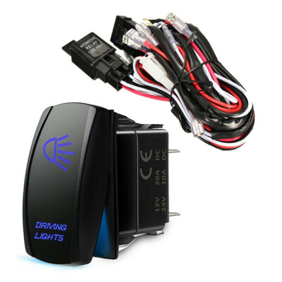 

Waterproof LED Work Light Bar Illuminated Switch Relay Wiring Harness Kit 12V US